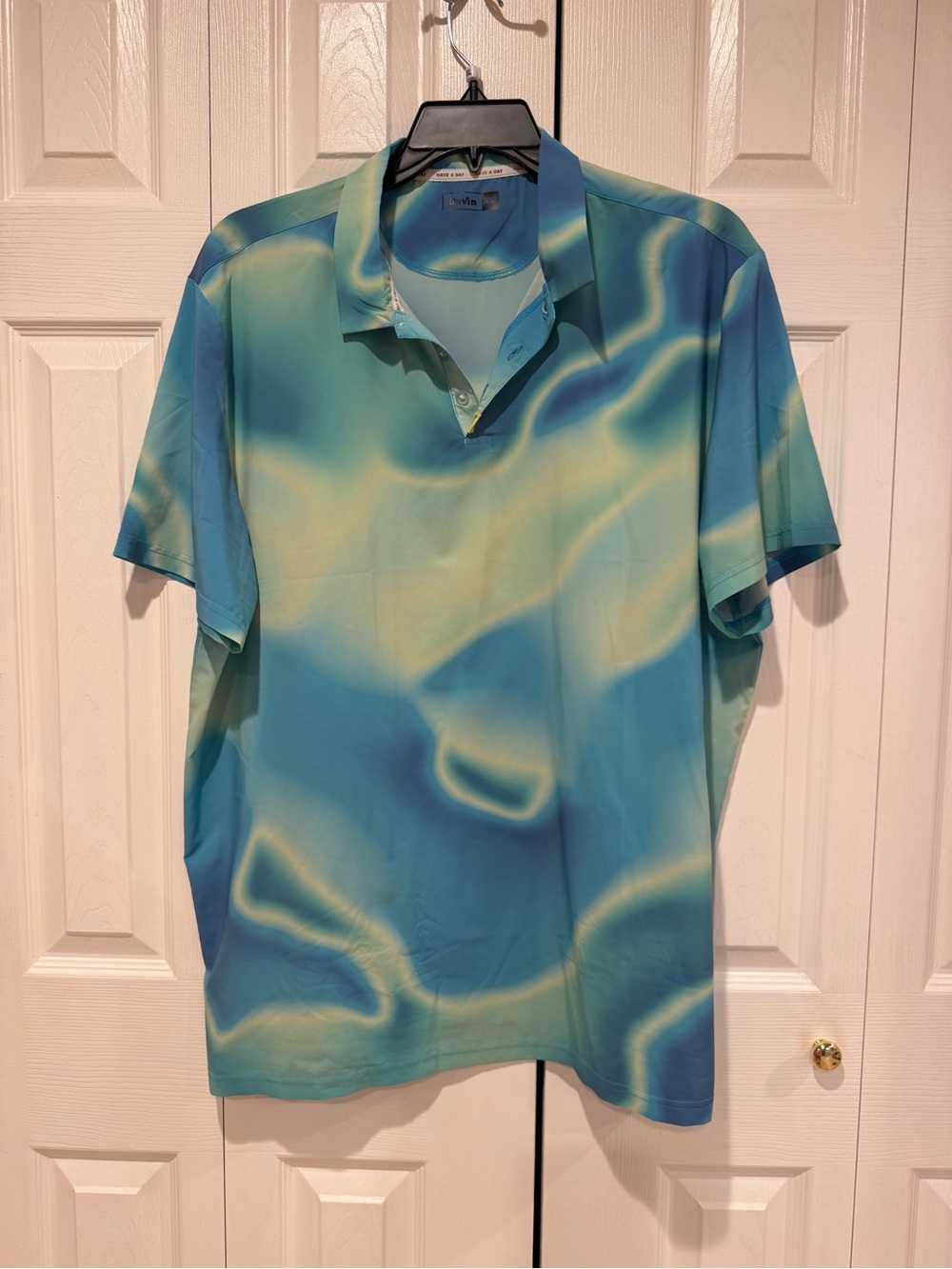 Men's Gradient Teal & Blue Polo Shirt by Unknown Brand